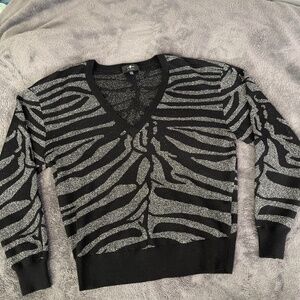 Zebra print sparkly sweater